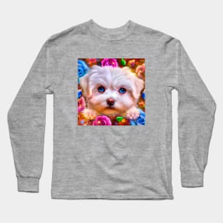 Cute Maltese Puppy Long Sleeve T-Shirt